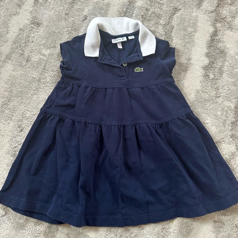 Lacoste Navy and White Kids Dress